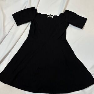 Nine Britton Black Scalloped Dress